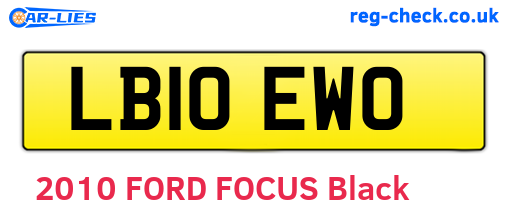 LB10EWO are the vehicle registration plates.