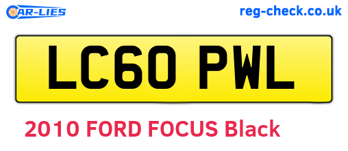 LC60PWL are the vehicle registration plates.