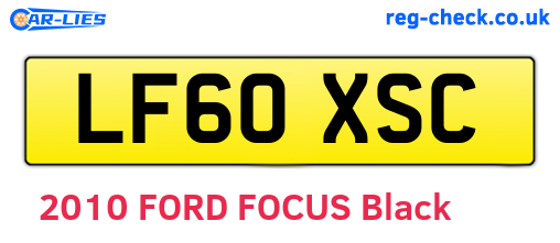LF60XSC are the vehicle registration plates.