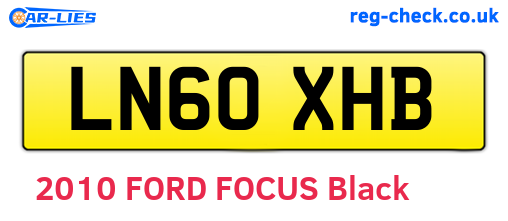 LN60XHB are the vehicle registration plates.
