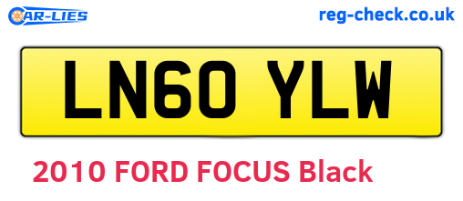 LN60YLW are the vehicle registration plates.