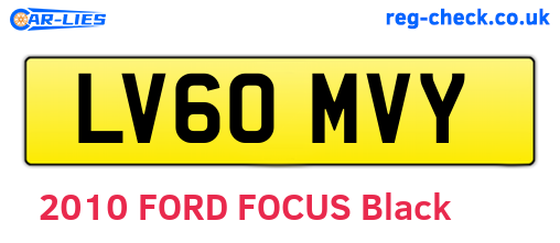LV60MVY are the vehicle registration plates.