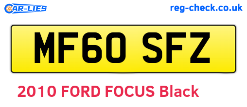 MF60SFZ are the vehicle registration plates.