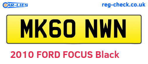 MK60NWN are the vehicle registration plates.