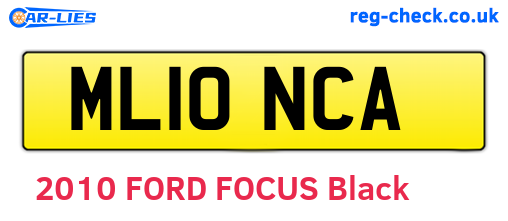 ML10NCA are the vehicle registration plates.