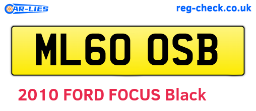 ML60OSB are the vehicle registration plates.
