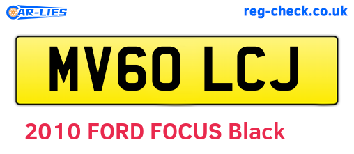 MV60LCJ are the vehicle registration plates.