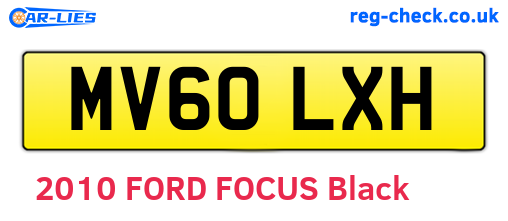 MV60LXH are the vehicle registration plates.
