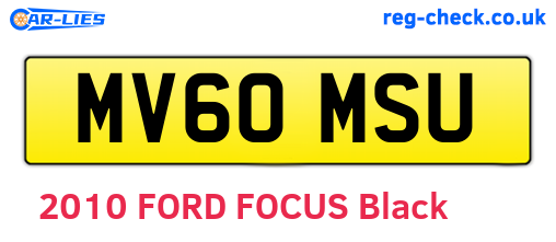 MV60MSU are the vehicle registration plates.