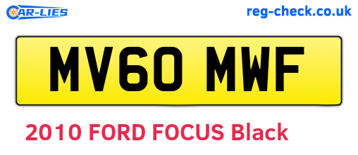 MV60MWF are the vehicle registration plates.