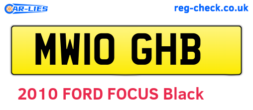 MW10GHB are the vehicle registration plates.