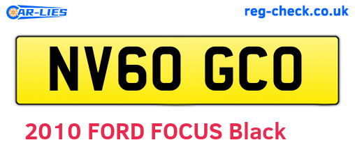 NV60GCO are the vehicle registration plates.