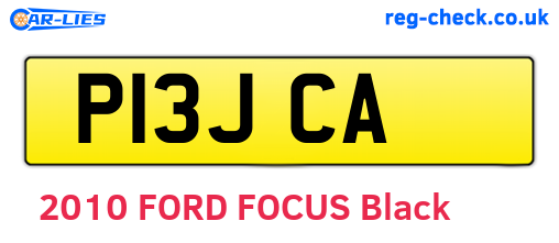 P13JCA are the vehicle registration plates.