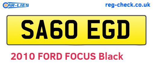 SA60EGD are the vehicle registration plates.