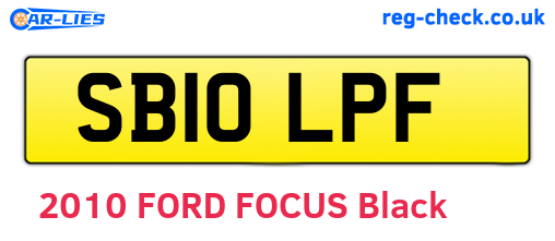 SB10LPF are the vehicle registration plates.