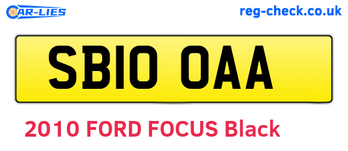 SB10OAA are the vehicle registration plates.