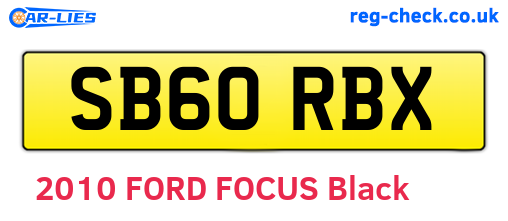 SB60RBX are the vehicle registration plates.