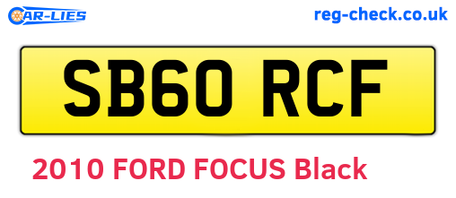 SB60RCF are the vehicle registration plates.