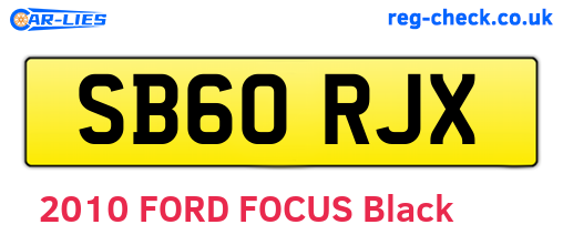 SB60RJX are the vehicle registration plates.