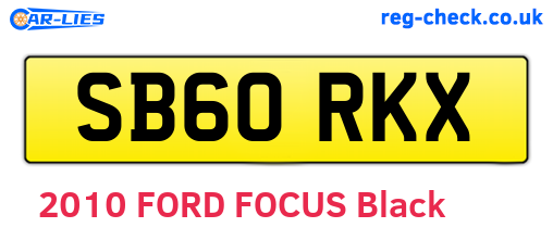 SB60RKX are the vehicle registration plates.
