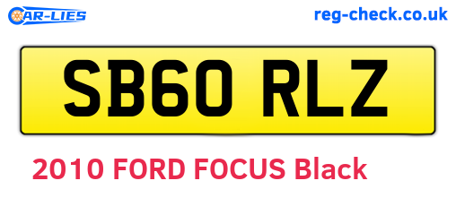 SB60RLZ are the vehicle registration plates.