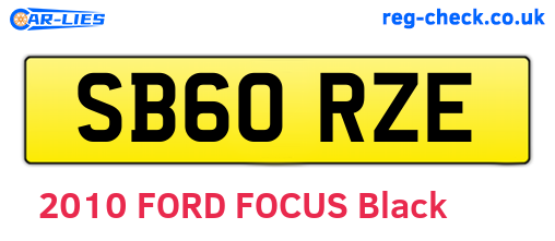 SB60RZE are the vehicle registration plates.