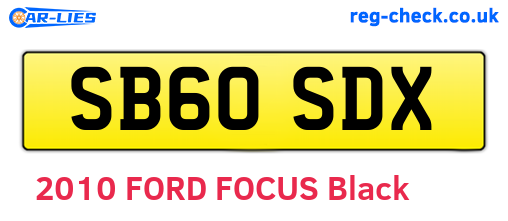 SB60SDX are the vehicle registration plates.