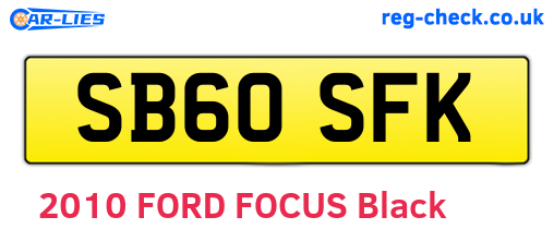 SB60SFK are the vehicle registration plates.