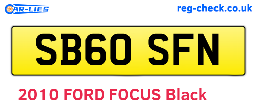 SB60SFN are the vehicle registration plates.