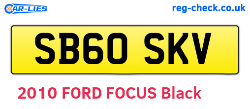 SB60SKV are the vehicle registration plates.
