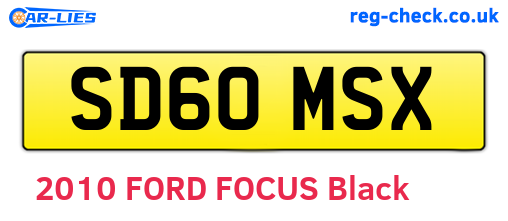 SD60MSX are the vehicle registration plates.
