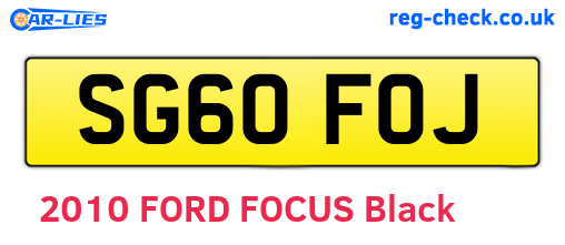 SG60FOJ are the vehicle registration plates.