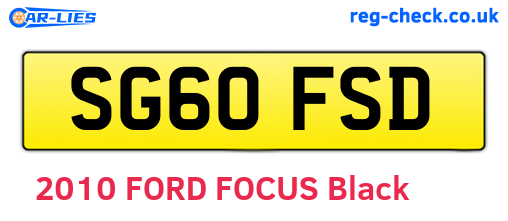 SG60FSD are the vehicle registration plates.