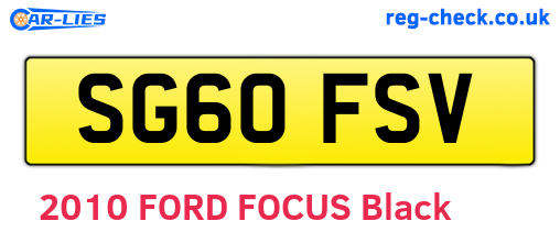 SG60FSV are the vehicle registration plates.