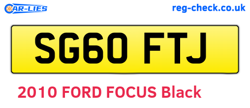 SG60FTJ are the vehicle registration plates.