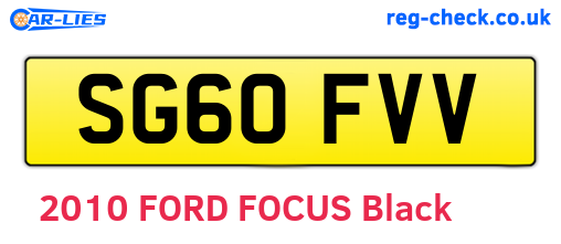 SG60FVV are the vehicle registration plates.
