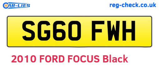 SG60FWH are the vehicle registration plates.