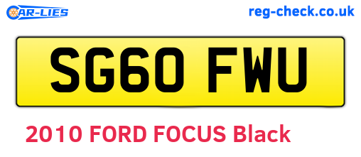 SG60FWU are the vehicle registration plates.
