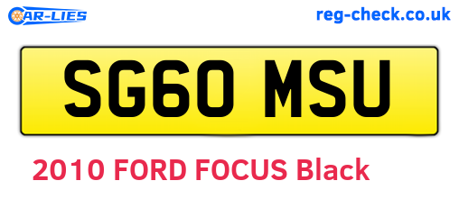 SG60MSU are the vehicle registration plates.