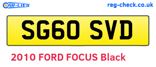SG60SVD are the vehicle registration plates.