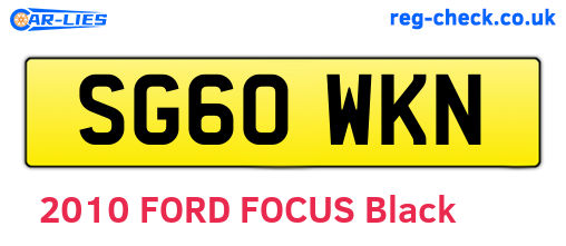 SG60WKN are the vehicle registration plates.