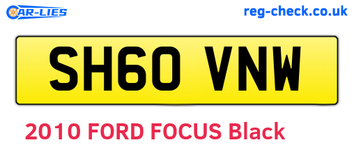 SH60VNW are the vehicle registration plates.