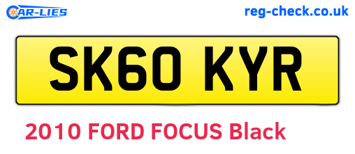 SK60KYR are the vehicle registration plates.