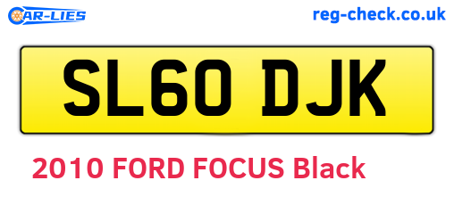 SL60DJK are the vehicle registration plates.
