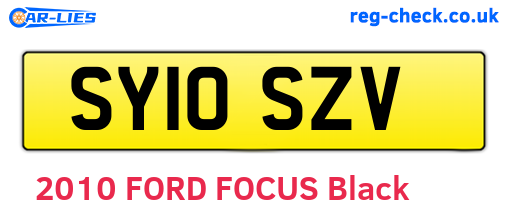 SY10SZV are the vehicle registration plates.