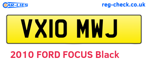 VX10MWJ are the vehicle registration plates.