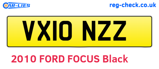VX10NZZ are the vehicle registration plates.