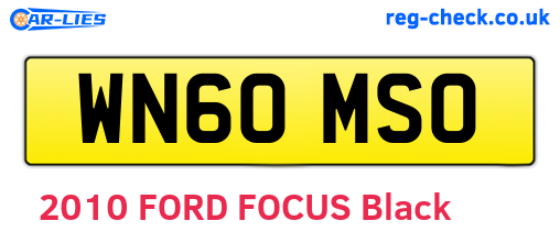WN60MSO are the vehicle registration plates.