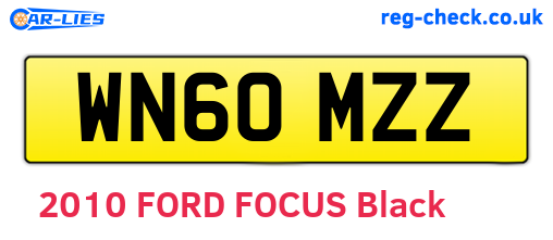 WN60MZZ are the vehicle registration plates.