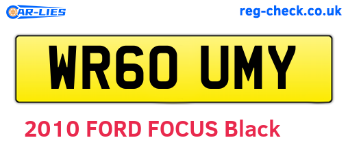 WR60UMY are the vehicle registration plates.